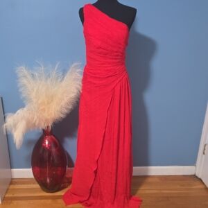 Elegant Red One-Shoulder Dress NWOT